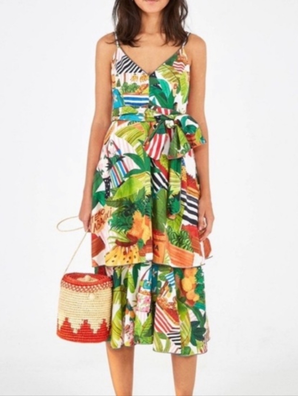 Farm Rio Tropical Fair Midi Dress Small